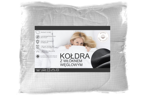 Kołdra CAŁOROCZNA ANTYSTRESOWA 200X220 Z WŁÓKNEM WĘGLOWYM PREMIUM