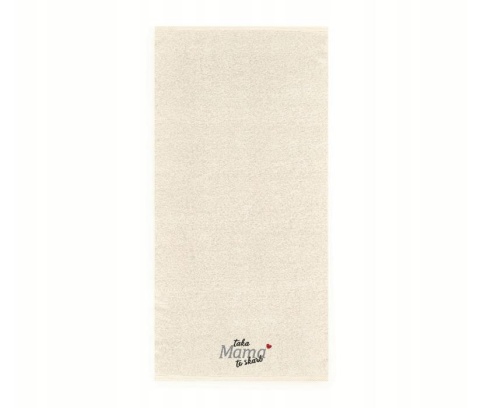 Komplet ręczników 2x70x140cm MAMY DLA TATY ecru/grafit
