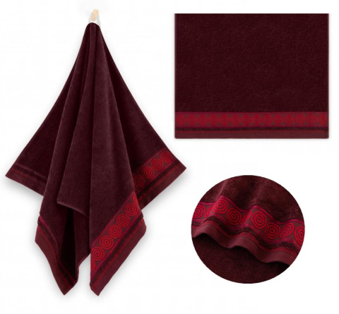 Ręcznik RONDO 70x140 bordowy