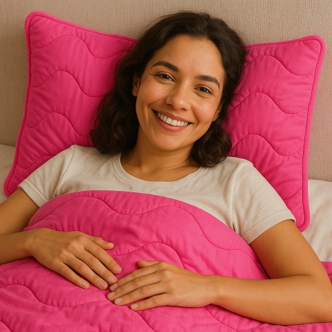 KOŁDRA ZIMOWA 180X200 cm WEŁNA OWCZA RÓŻ