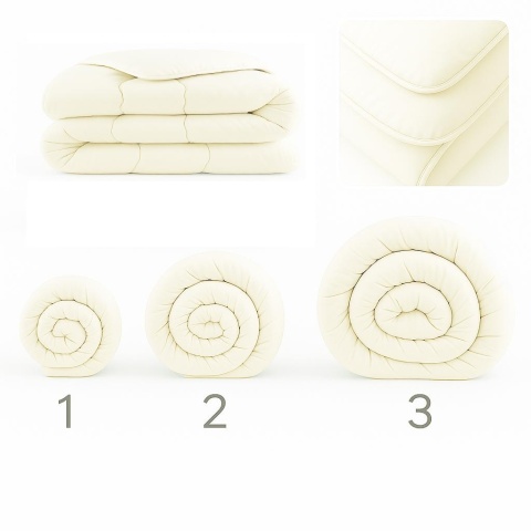 KOŁDRA LETNIA 180x200 WEŁNA OWCZA ECRU