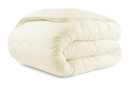 KOŁDRA ZIMOWA 200X200 CM WEŁNA OWCZA ECRU