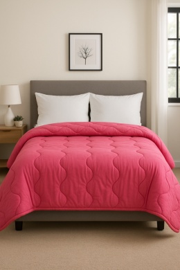 KOŁDRA ZIMOWA 150X200 cm WEŁNA OWCZA RÓŻ