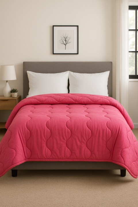 KOŁDRA ZIMOWA 200X200 cm WEŁNA OWCZA RÓŻ