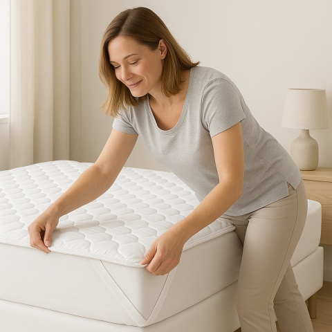 Ochraniacz na materac 160x200 TOPPER nawierzchniowy pikowany