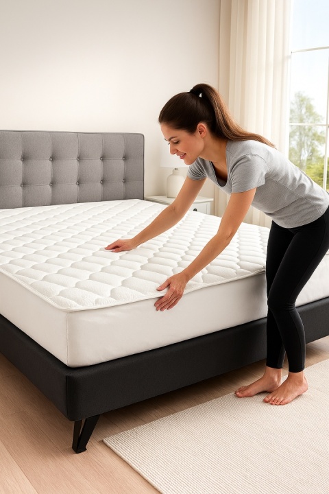 Ochraniacz na materac 180x200 TOPPER nawierzchniowy pikowany